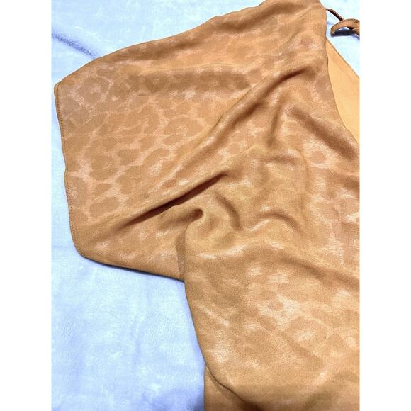 Anthropologie Current Air XS Tie Open Back Wrap Blouse Golden Leopard Print NWT - Picture 9 of 13